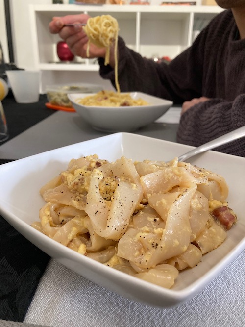 Keto Italian Carbonara pasta