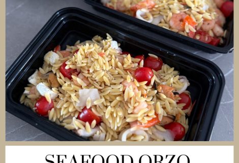 Seafood Orzo with Feta | High-Protein Meal Prep